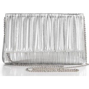 Women Silver Crystal Bag with Rhinestones Wedding Party formal Handbag.